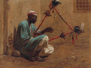 The Kissar Player [1859] by Frederick Goodall [1822–1904]